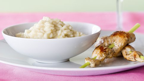 Risotto al lemongrass con filetti di coniglio