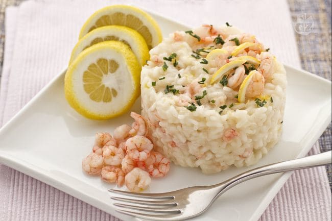 Risotto al limone e gamberetti